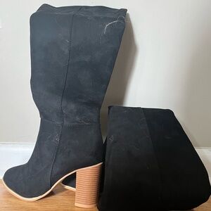 Chunky heel knee-high boots, size 7 1/2